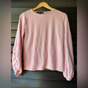 YMI Women's Large Pink Knit Long Sleeve Top